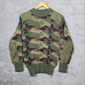 Vintage Dakota Corporation Sweater Mens 4 Small Green Camo Wool Military UK Made